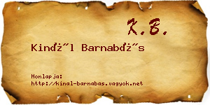 Kinál Barnabás névjegykártya